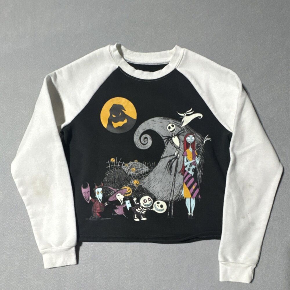 Disney Men's Jack Skellington Sweatshirt Black White Size L